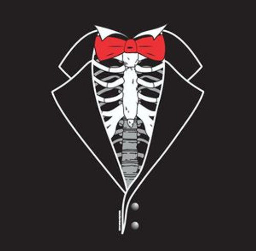 Kids Dem Bones Tuxedo T-shirt in Black with red tie
