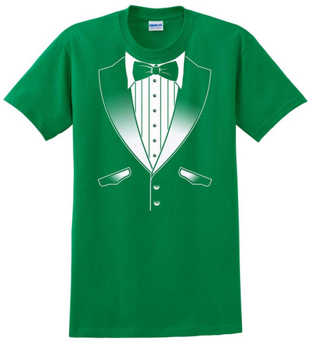 Tuxedo T-Shirt in School Colors - Kelly Green and White