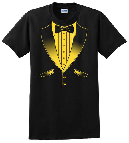 Tuxedo T-Shirt in School Colors - Black and Gold