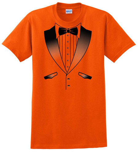 Tuxedo T-Shirt in School Colors - Orange and Black