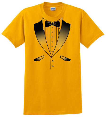 Tuxedo T-Shirt in School Colors - Gold and Black