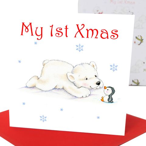 Baby's 1st Xmas Greeting Card Polar Bear
