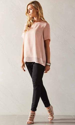 C1089 Longline Tee (Musk) Carbon 12*