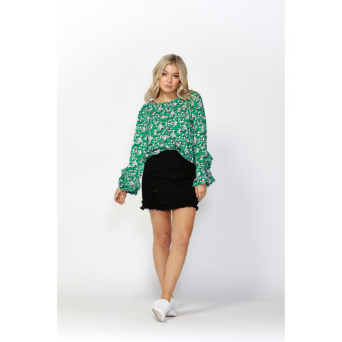 Ladies Tops Online | Liberty Ruffle Sleeve Blouse | SASS