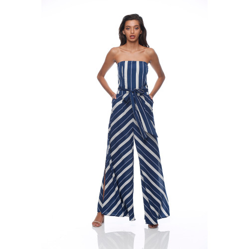 Hailey Romper in Navy Stripe by HONEY & BEAU*