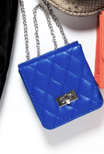 Quilted blue Mini Satchel