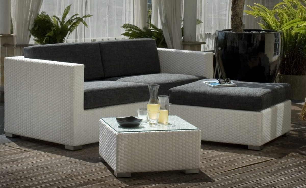 riviera outdoor sofa lounge suite synthetic wicker rattan