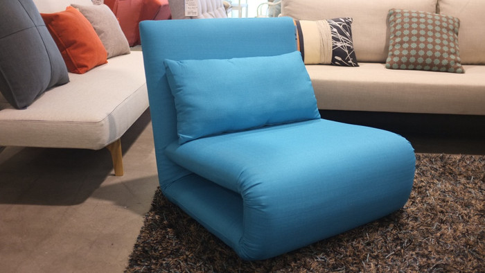 Tri-Fold single sofa bed in Blue- Sofa beds NZ