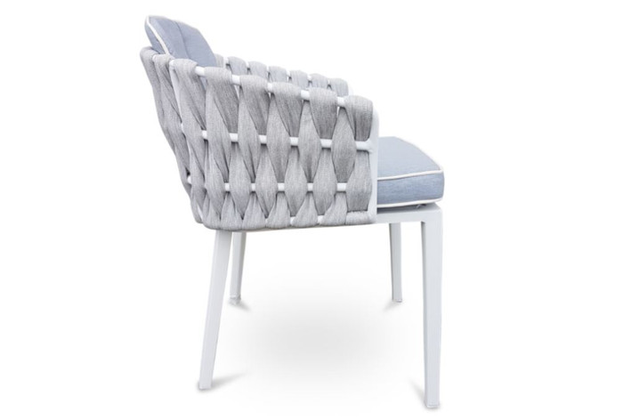 Zen outdoor strap and aluminium dining arm chair