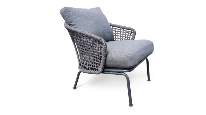 Lattice outdoor rope and aluminium lounge chair