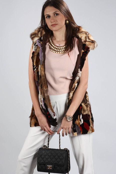 Multicolor Mink Fur Vest Multicolor Mink Fur Vest