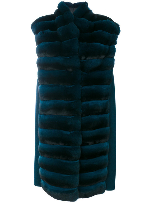 Long Green Chinchilla Fur Vest Long Green Chinchilla Fur Vest