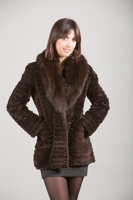 Sheared Beaver Fur Brown Jacket Sheared Beaver Fur Brown Jacket