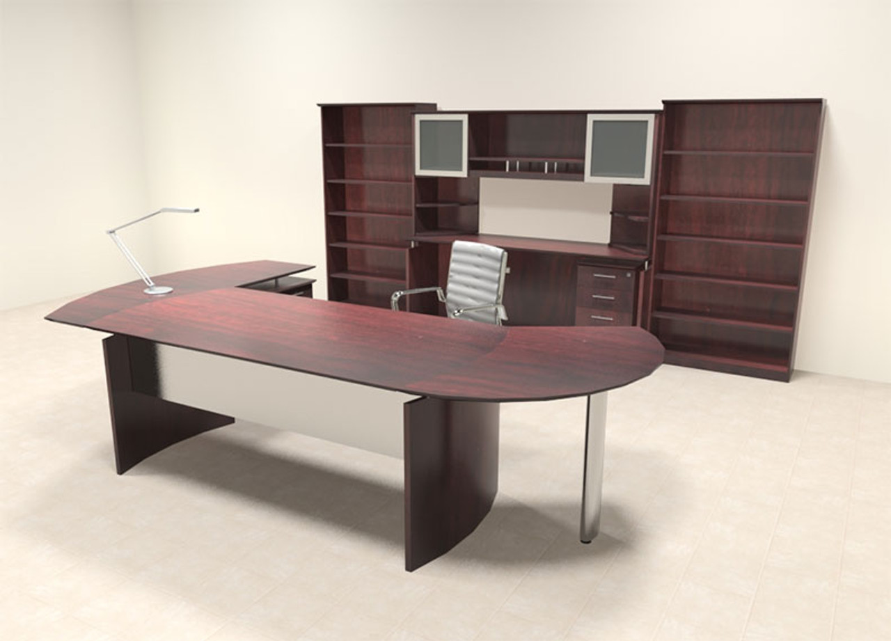 8pc Modern Contemporary L Shaped Executive Office Desk Set MT MED O26   MT MED O26  02929  41576.1427414388 