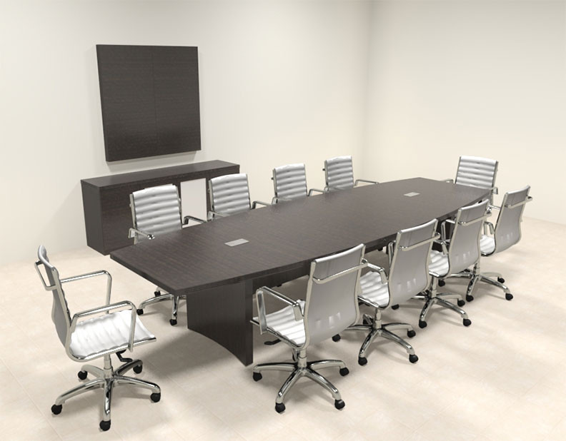 Modern Contemporary Boat Shaped 12' Feet Conference Table, ROABDC12