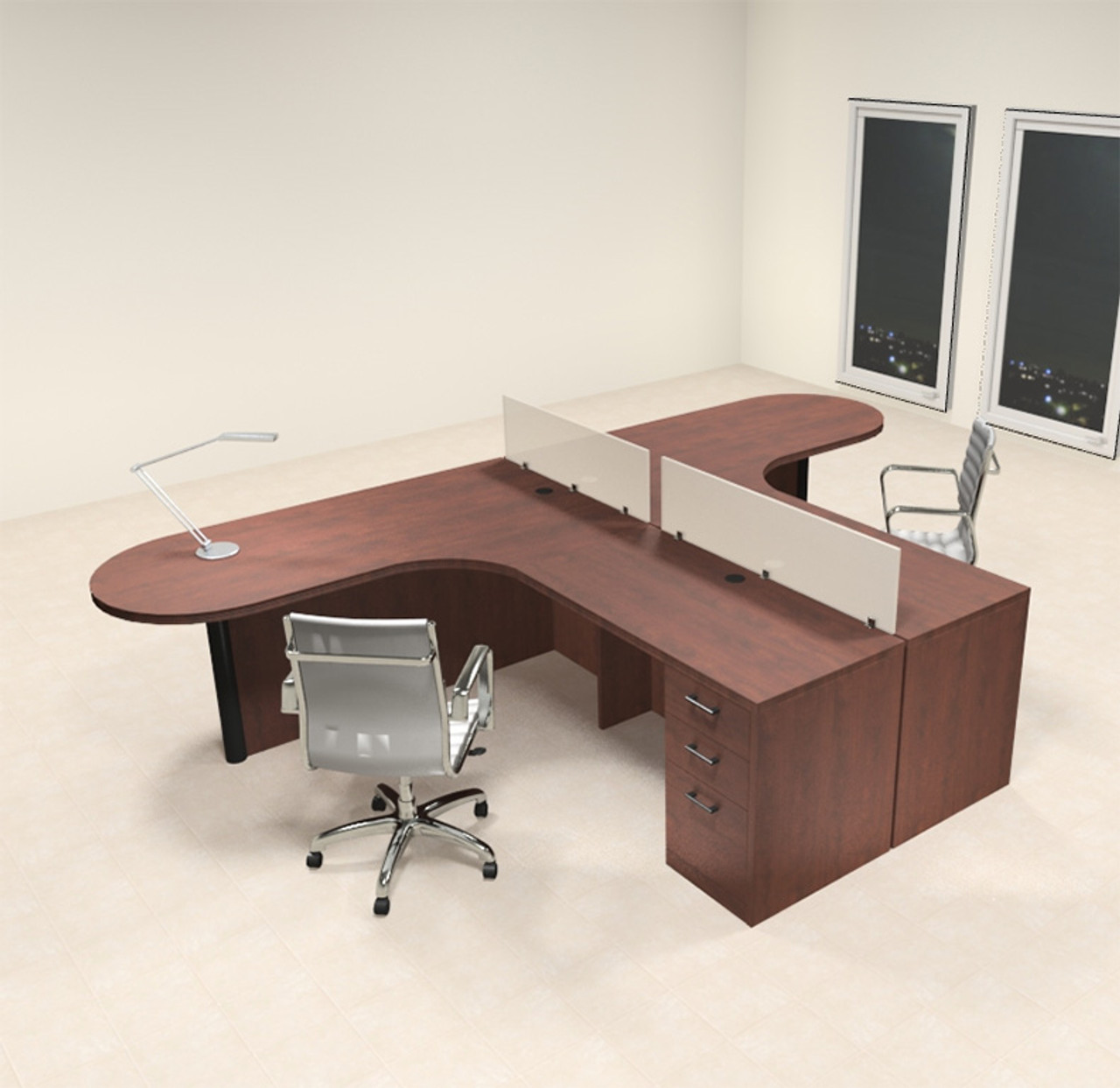 Two Person L Shaped Modern Divider Office Workstation Desk ... It is better not to stare at the computer too closely since it can.