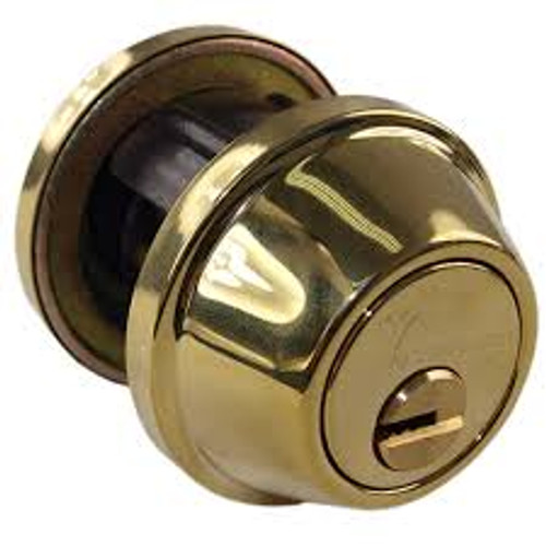 Mul-T-Lock Junior - Polished Shiny Brass Finish Double Cylinder Cronus Deadbolt