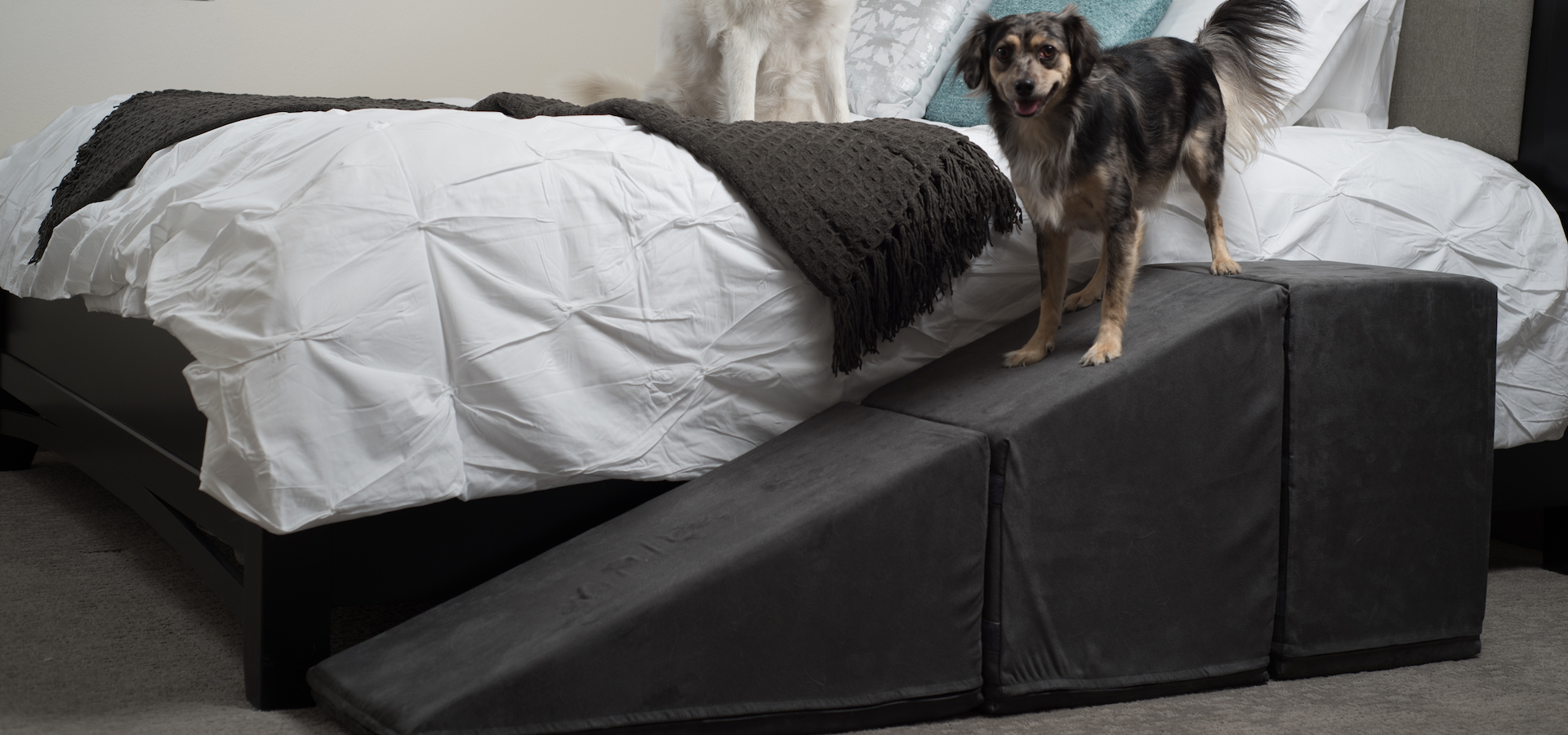 Extra Tall Dog Ramp For Beds (28" Tall) Puppy Stairs
