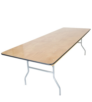 Classic Series 30"x96" (8 ft) Rectangle Wood Folding Table, Vinyl Edging, Bolt-Thru Top, Locking Steel Frame Classic Series 30"x96" (8 ft) Rectangle Wood Folding Table, Vinyl Edging, Bolt-Thru Top, Locking Steel Frame