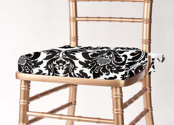 Alterio Black & White Damask Chiavari Chair Cushion Cover (SS-SCC-ALTERIO) Alterio Black & White Damask Chiavari Chair Cushion Cover (SS-SCC-ALTERIO)