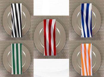 Dozen (12-pack) Awning Print Polyester Table Napkins Dozen (12-pack) Awning Print Polyester Table Napkins