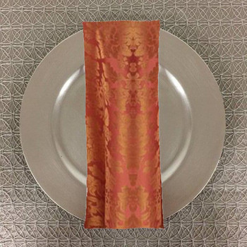 Dozen (12-pack) Renaissance Damask Table Napkins-Burnt Sienna Dozen (12-pack) Renaissance Damask Table Napkins-Burnt Sienna