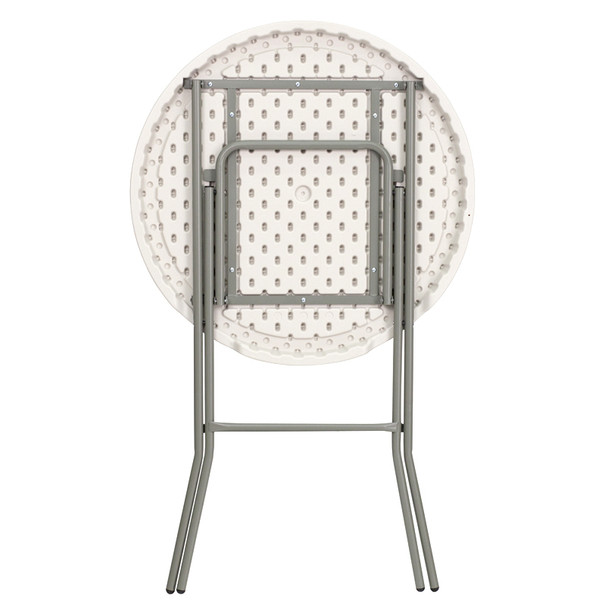 Rhinolite 32" Round Plastic Folding HIGH Top Cocktail Table, 42" Bar