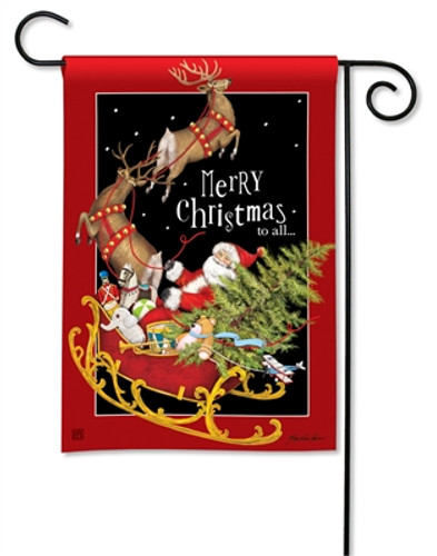 Santa's Sleigh Garden Flag
