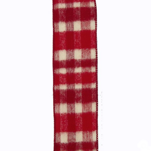 Kurt Adler Red and Ivory Plaid Ribbon