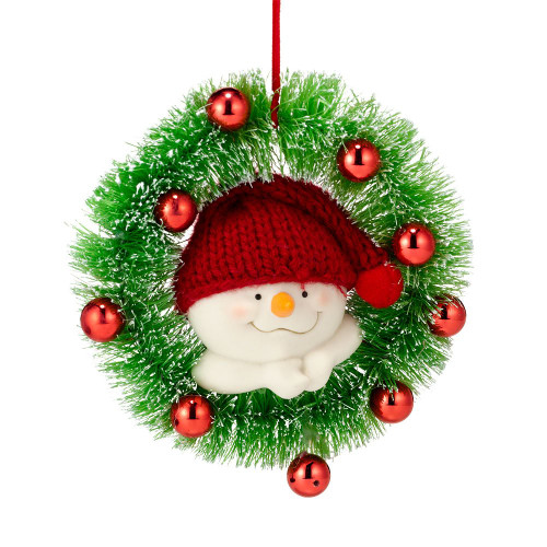 Snowpinion Snowman in Wreath Ornament