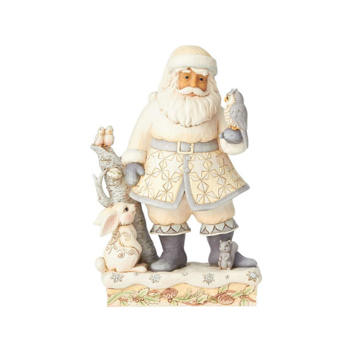 Jim Shore -Heartwood Creek - White Woodland Santa with Owl