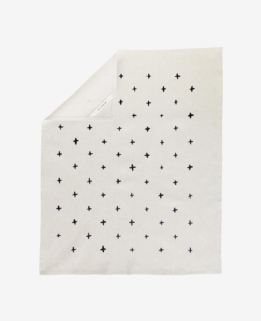 Black Plus Linen Tea Towel
