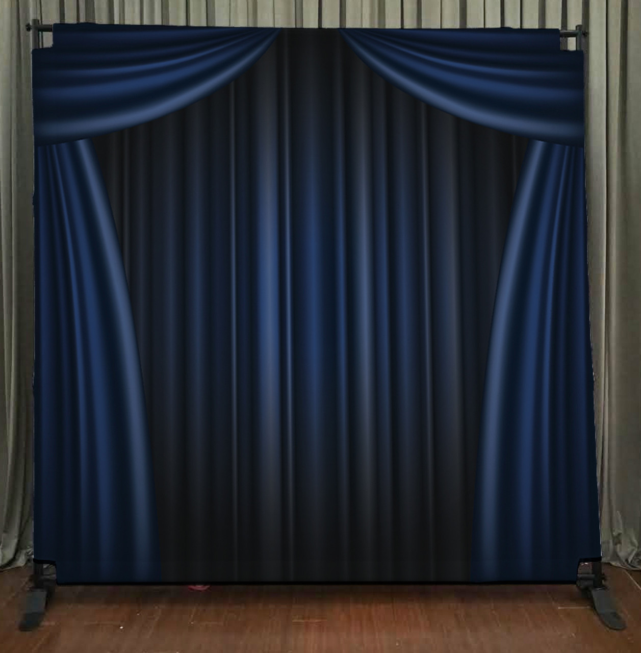 8x8 Printed Tension fabric backdrop  Blue Curtain  PB 