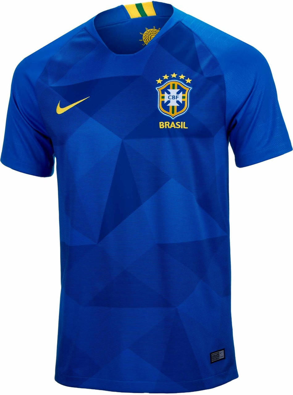 NIKE BRAZIL 2018 AWAY BOYS JERSEY BLUE - Soccer Plus