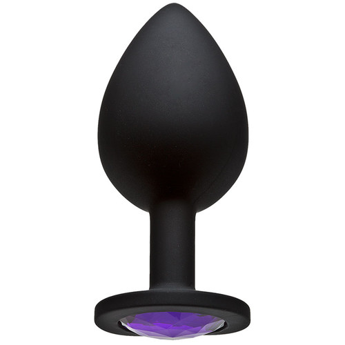 Purple Large Booty Bling Jeweled Silicone Plug