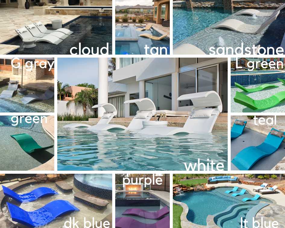 LEDGE LOUNGER Signature Chaise DEEP PAIR SHOP for Pool Tanning Ledge