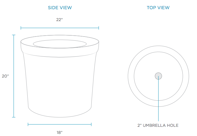 Ledge Lounger Ice Table size