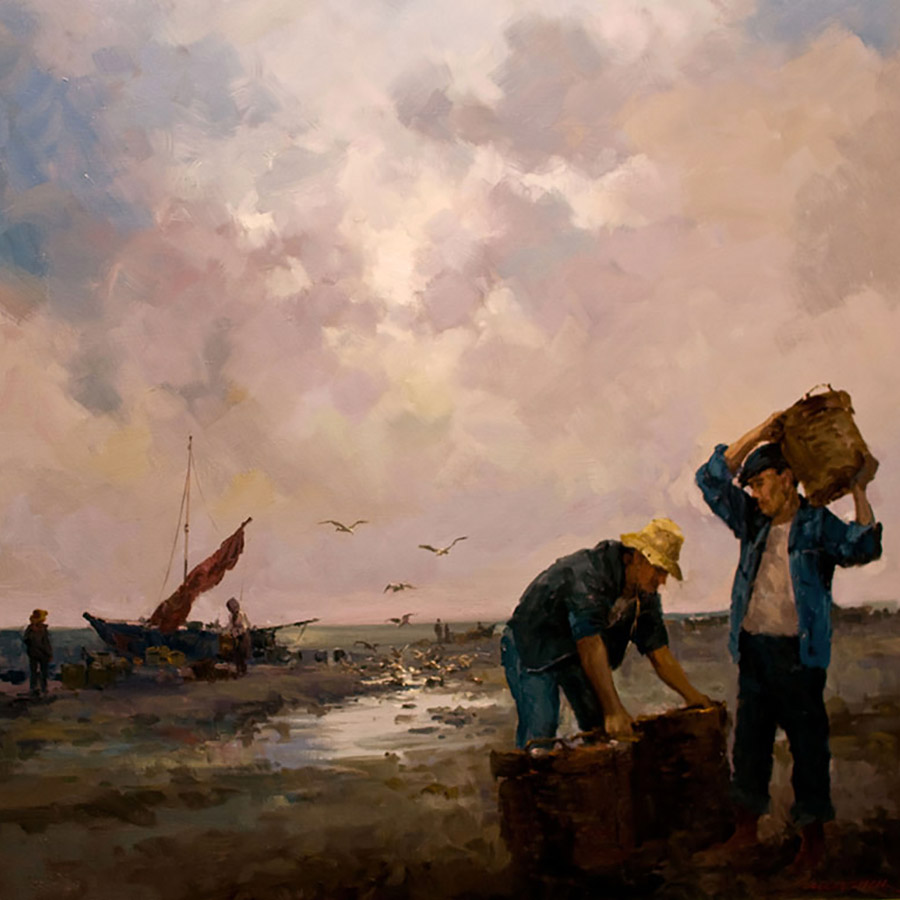 Junn Roca Early Morning Catch painting