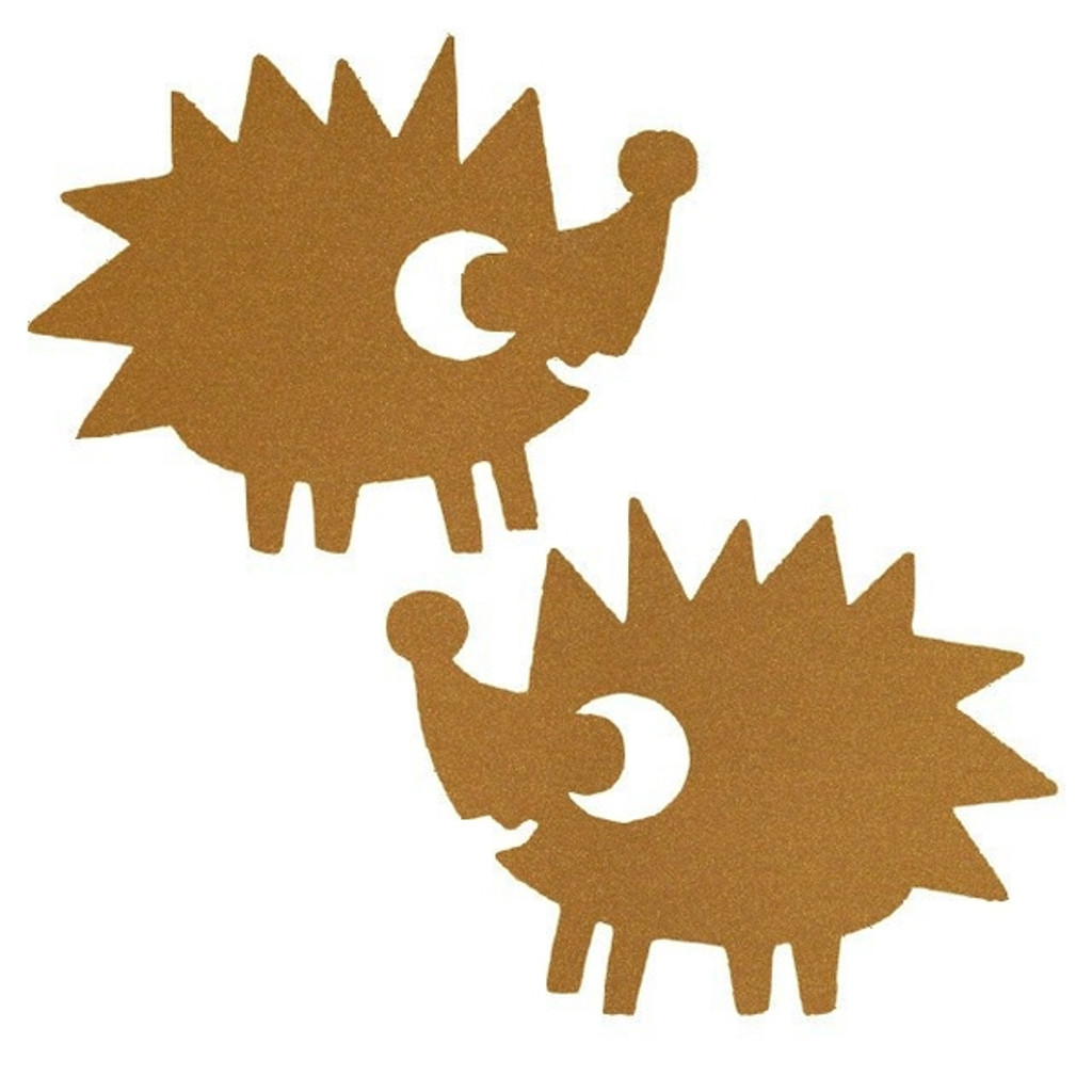 Hedgehogs in Gold: Iron On Transfer