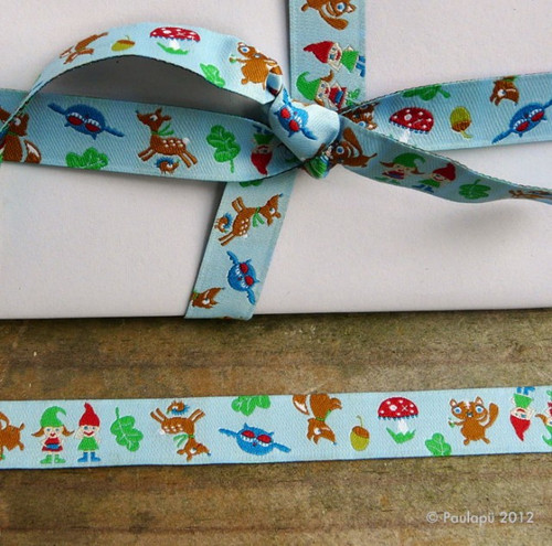 Waldzwerg Post ribbons from our online fabric store! Washable and non-toxic, this trim doesn't bleed and is even safe for baby clothes! $1.75