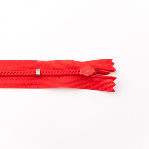 Adjustable Length Invisible Zipper: Red (25 cm)