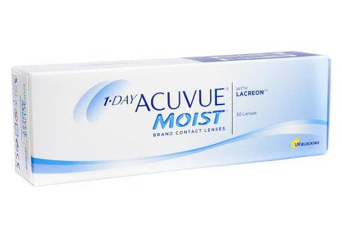 1 - Day Acuvue Moist - 30 pack Front 1 - Day Acuvue Moist - 30 pack Front