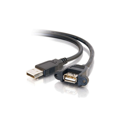 1ft Panel-Mount USB 2.0 A Male to A Female Cable 1ft Panel-Mount USB 2.0 A Male to A Female Cable