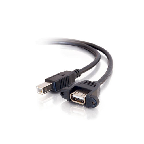 1ft Panel-Mount USB 2.0 A Female to B Male Cable 1ft Panel-Mount USB 2.0 A Female to B Male Cable