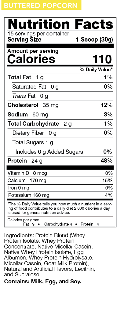 Buttered Popcorn Nutrition