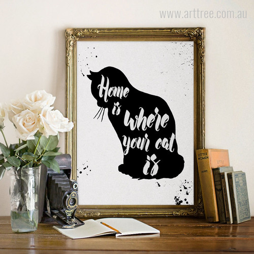 Cat Poster Home is where your cat is Modern Art Cat Poster Home is where your cat is Modern Art