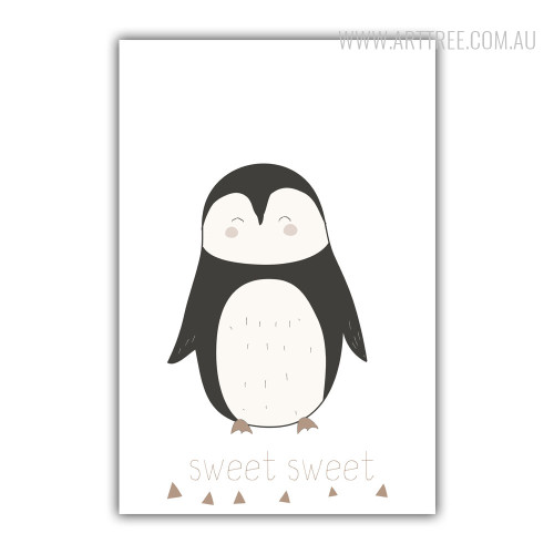 Sweet Sweet Penguin Bird Small Brown Triangles Photo Canvas Print Sweet Sweet Penguin Bird Small Brown Triangles Photo Canvas Print