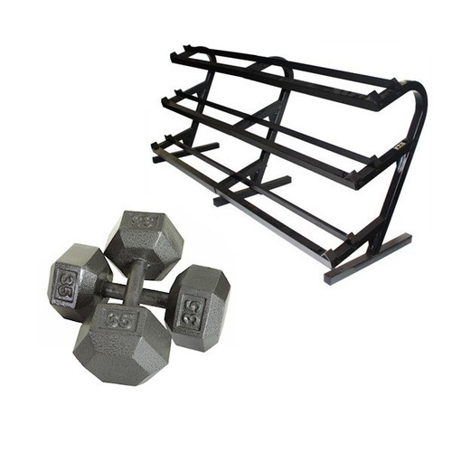 Troy 5-100 lb Hex Set w/ Rack