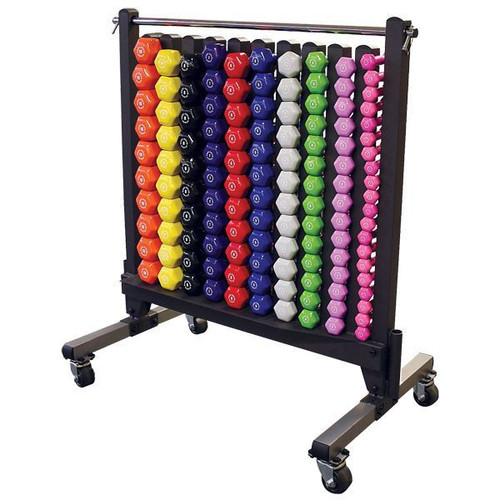 Body Solid Vinyl Coated Dumbbells w/ Rack