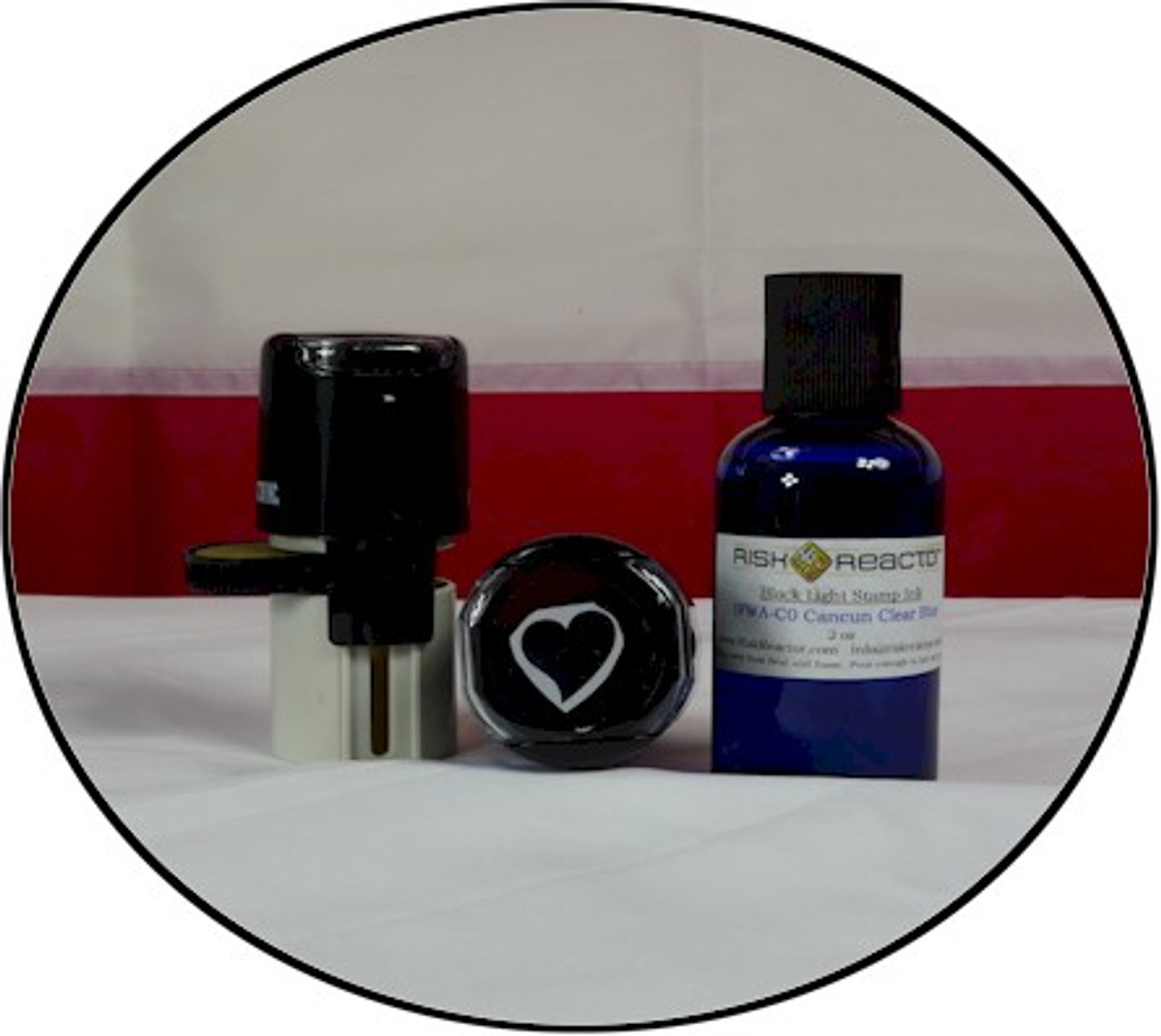 solid heart round self inking stamper